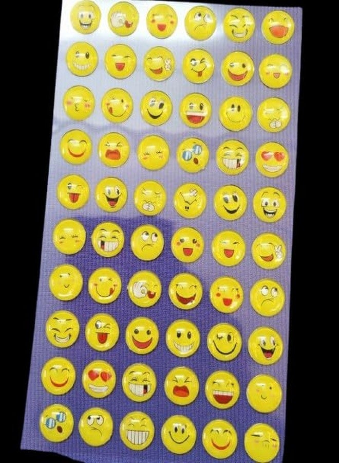 Brikshi 3D Crystal Stone Smiley Emoji face Expression self Adhesive Stickers (Pack of 2)||A401 - Image 2